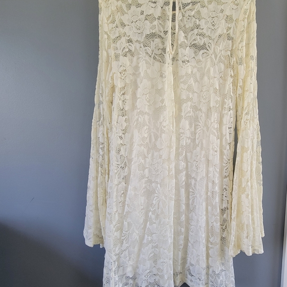 Abercrombie & Fitch Lace Boho Mini Dress Sz L - Picture 5 of 7